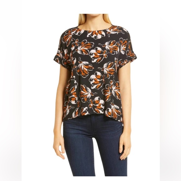 Madewell black floral blouse size small - Picture 2 of 5